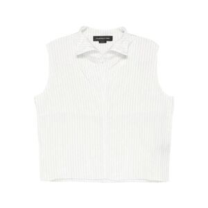 FEDERICO CINA Sleeveless Pinstripe Collared Top Women WHITE T-Shirts & Tops